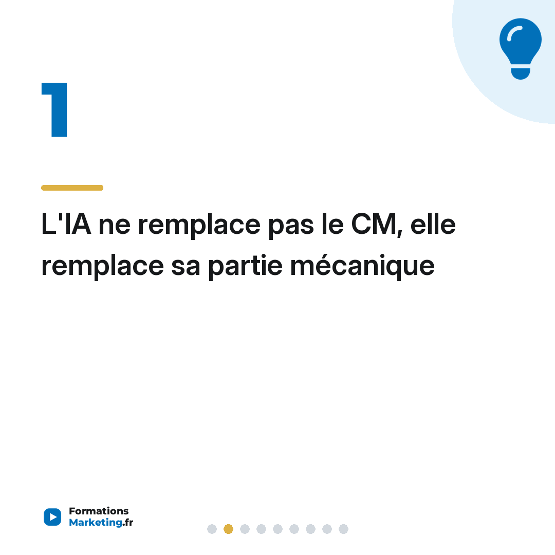 L'IA ne remplace pas le CM, elle remplace sa partie mécanique