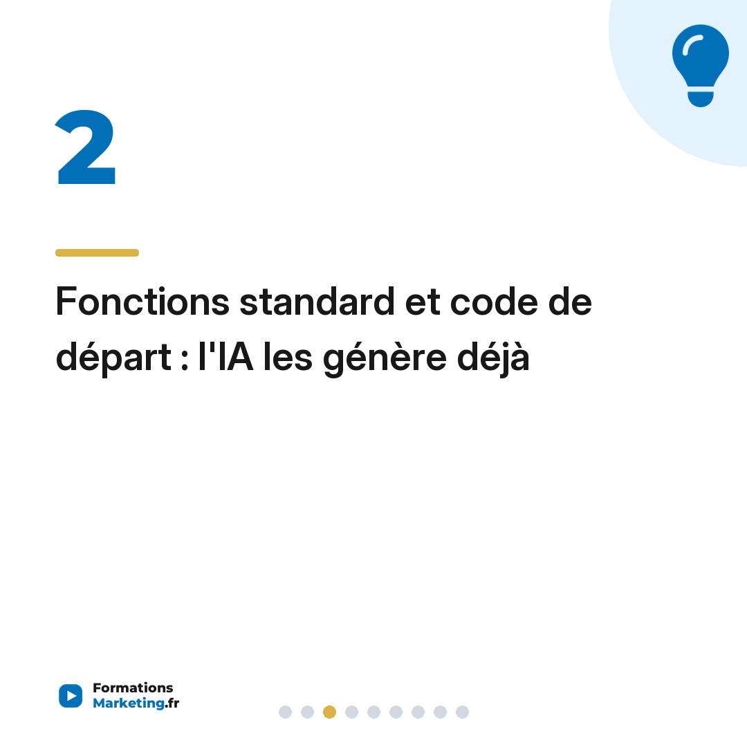 Fonctions standard et code de départ : l'IA les génère déjà
