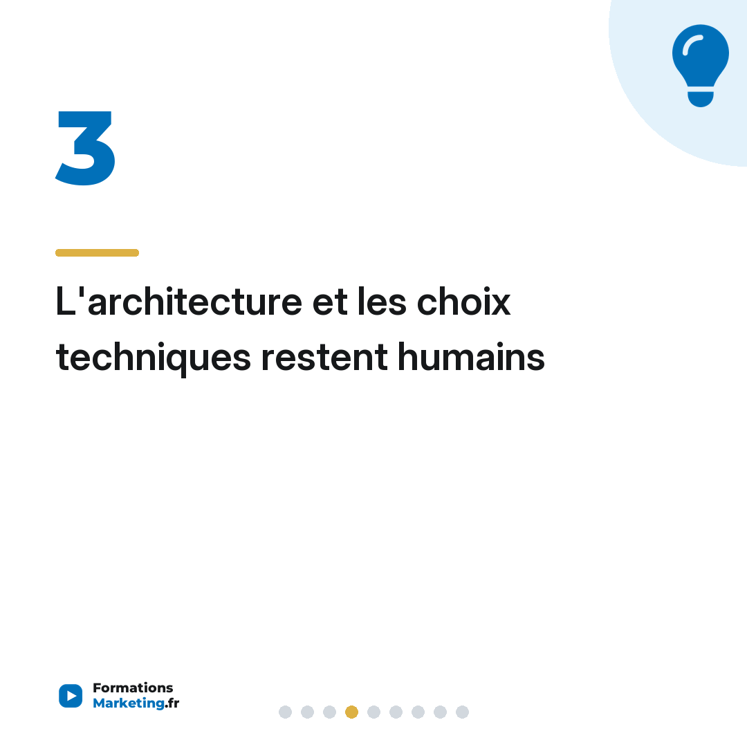 L'architecture et les choix techniques restent humains