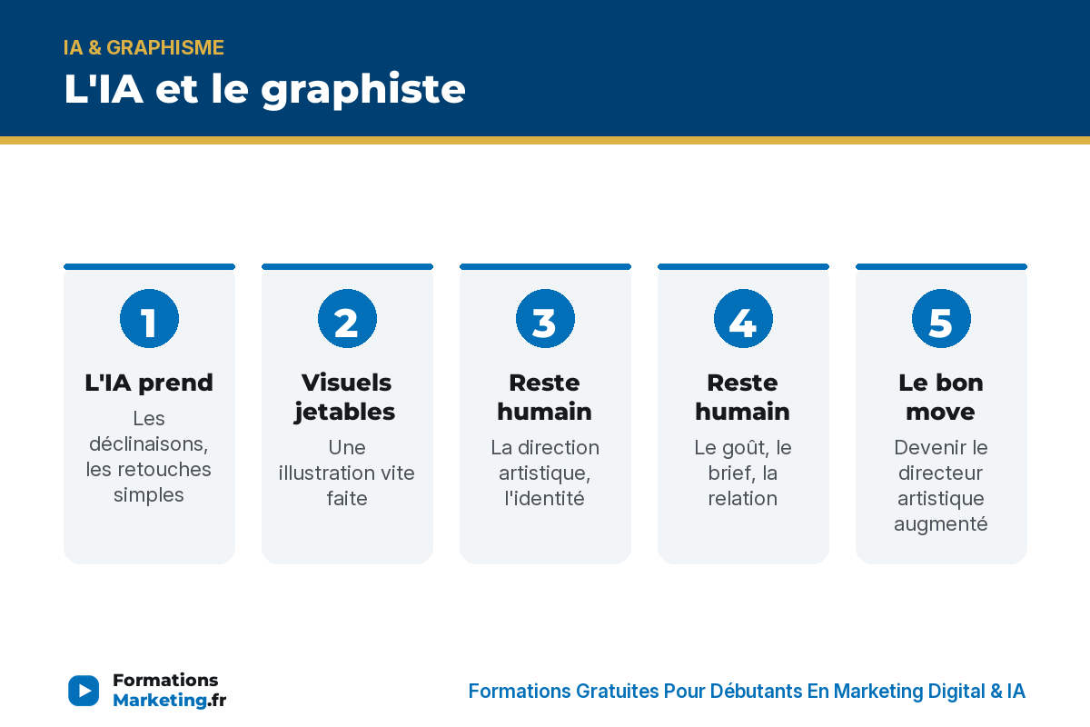 L'IA et le graphiste : ce qu'elle prend, ce qui reste humain, devenir directeur artistique augmenté - formationsmarketing.fr