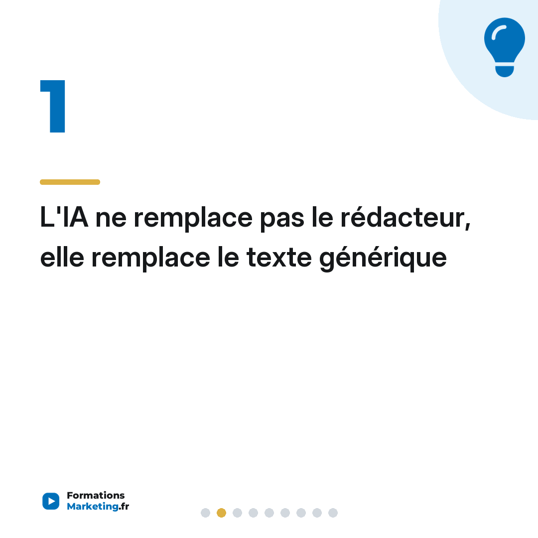 L'IA ne remplace pas le rédacteur, elle remplace le texte générique