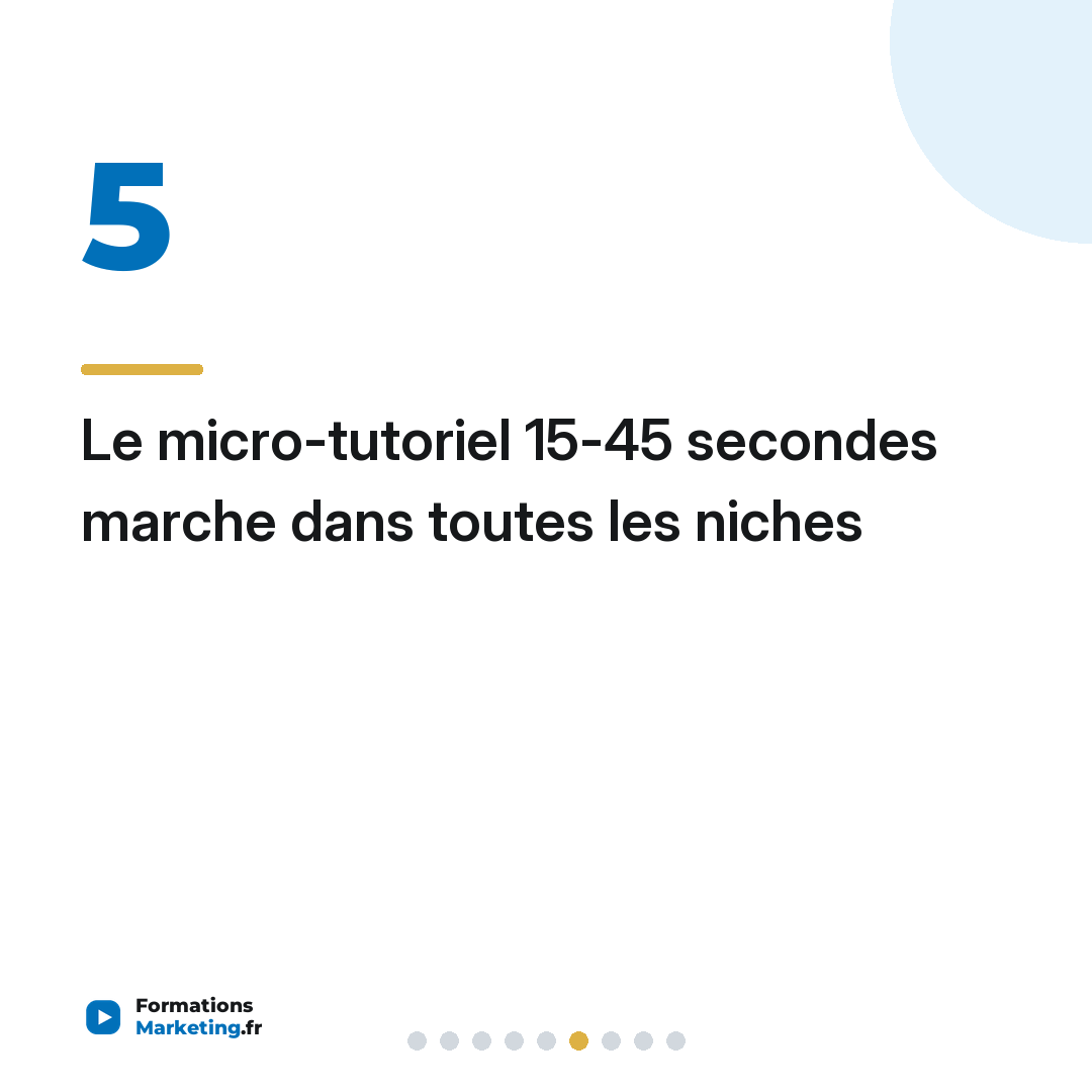 Le micro-tutoriel 15-45 secondes marche dans toutes les niches