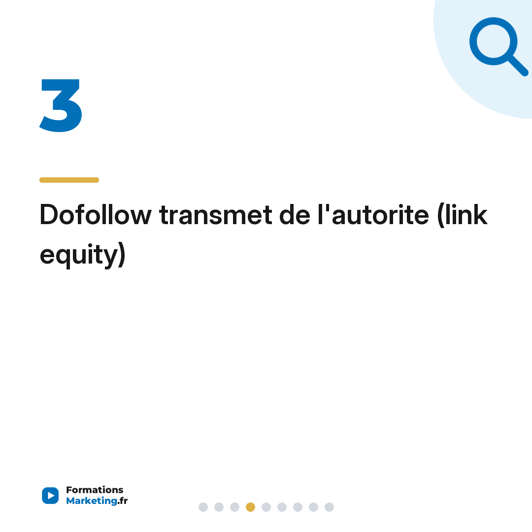Dofollow transmet de l'autorite (link equity)