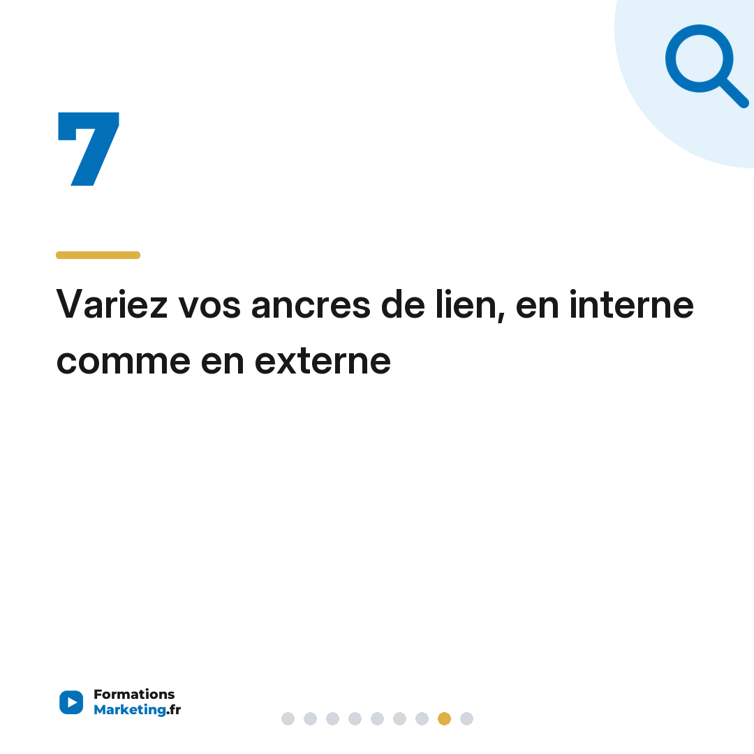 Variez vos ancres de lien, en interne comme en externe