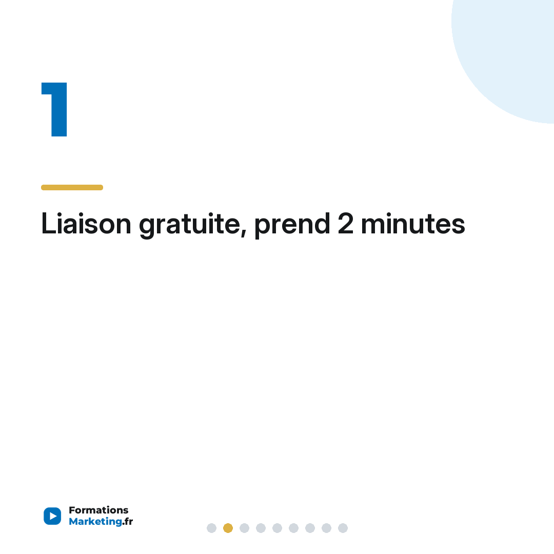 Liaison gratuite, prend 2 minutes