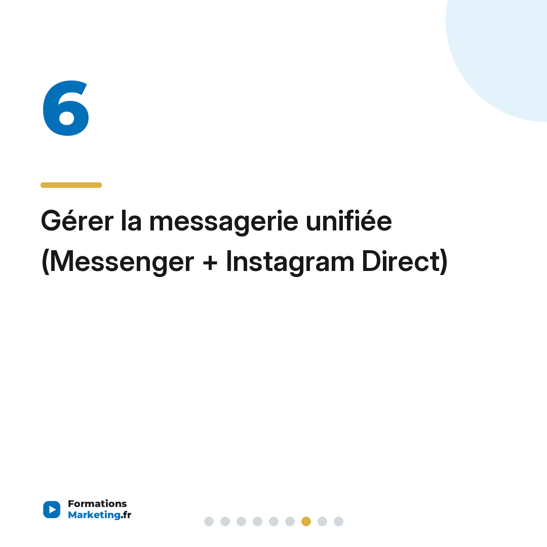 Gérer la messagerie unifiée (Messenger + Instagram Direct)