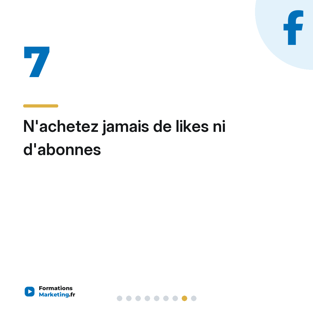 N'achetez jamais de likes ni d'abonnes