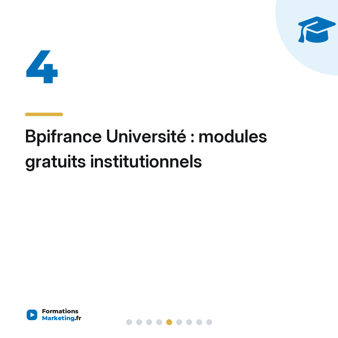 Bpifrance Université : modules gratuits institutionnels