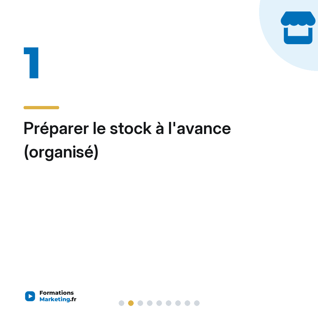 Préparer le stock à l'avance (organisé)