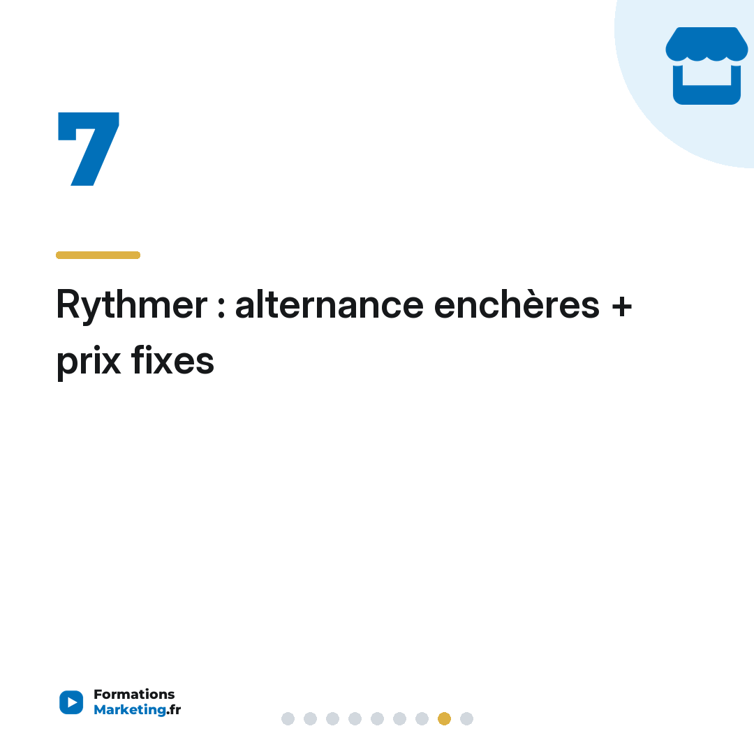 Rythmer : alternance enchères + prix fixes