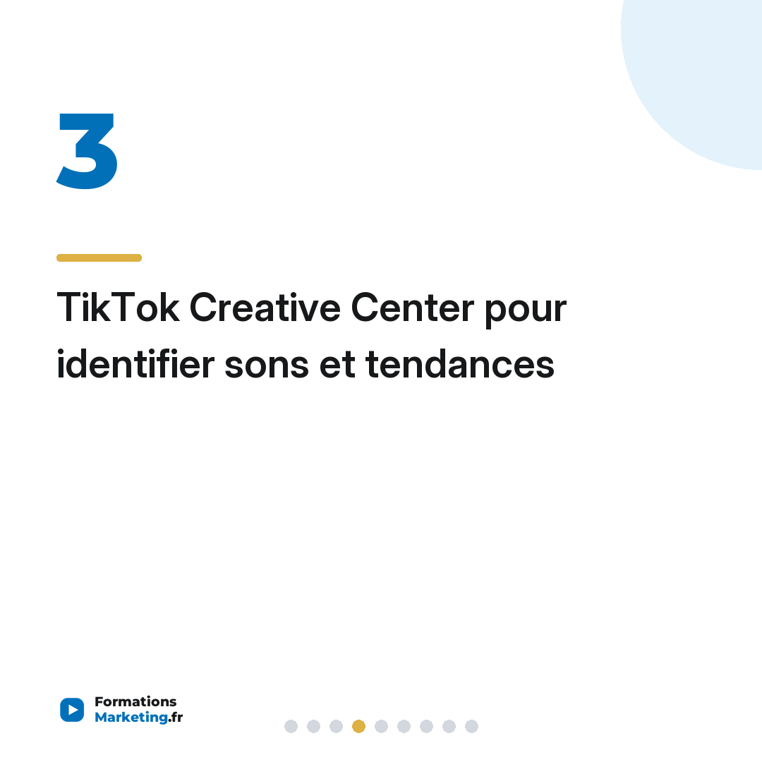 TikTok Creative Center pour identifier sons et tendances