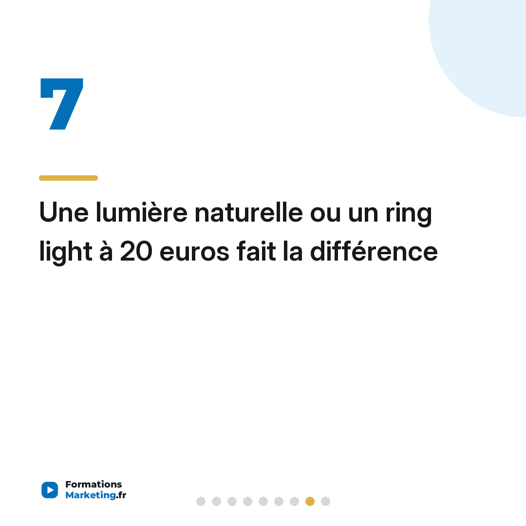 Une lumière naturelle ou un ring light à 20 euros fait la différence