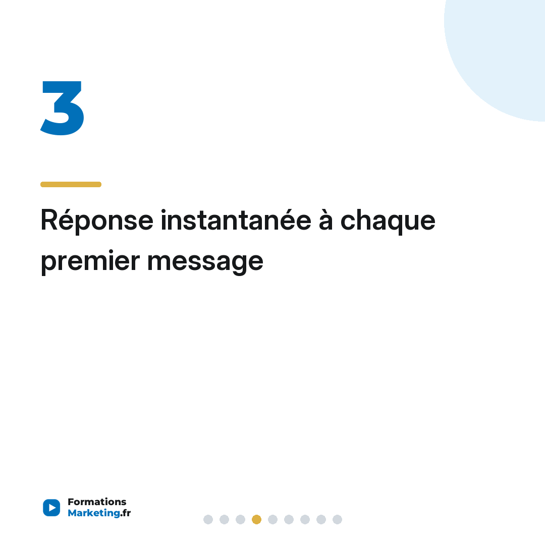 Réponse instantanée à chaque premier message