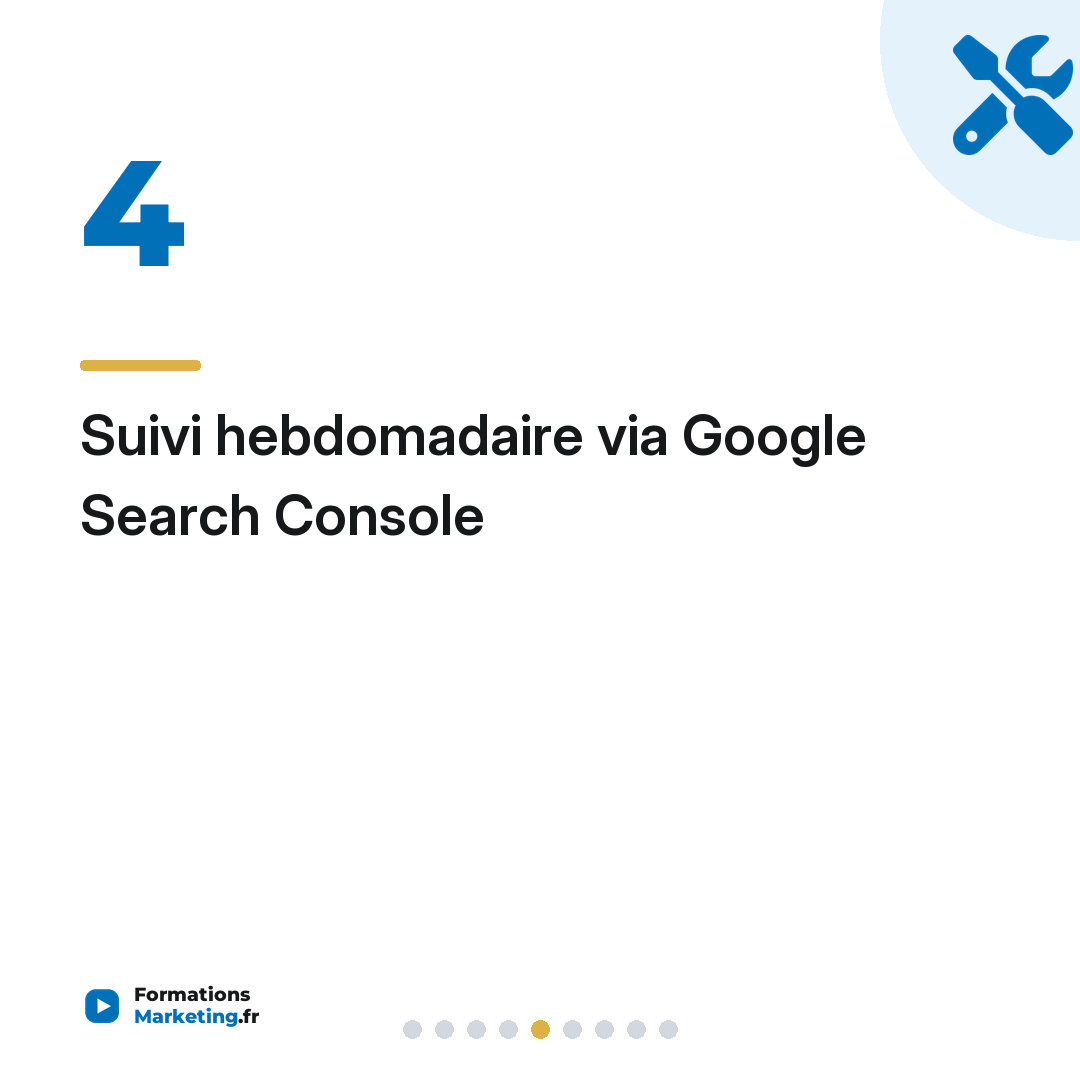 Suivi hebdomadaire via Google Search Console