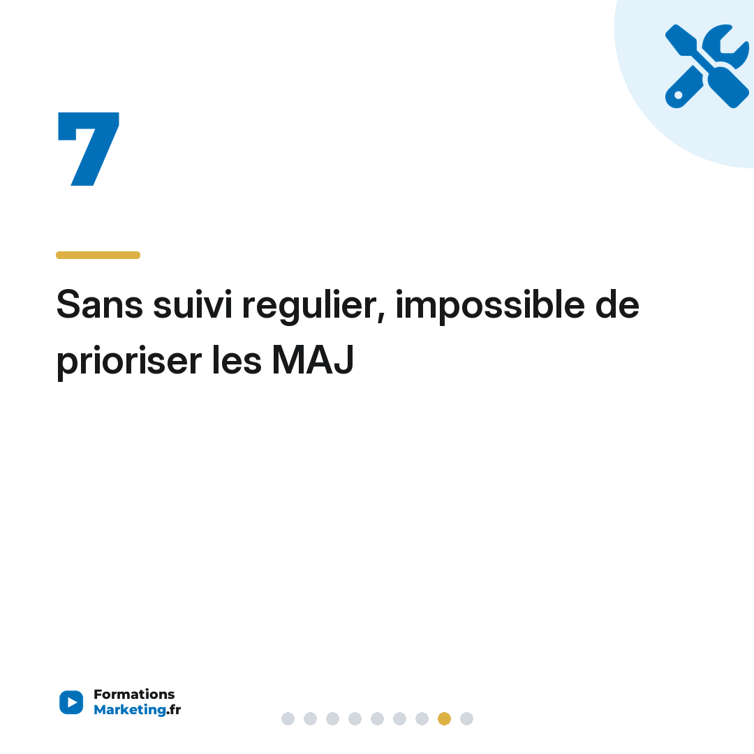 Sans suivi regulier, impossible de prioriser les MAJ