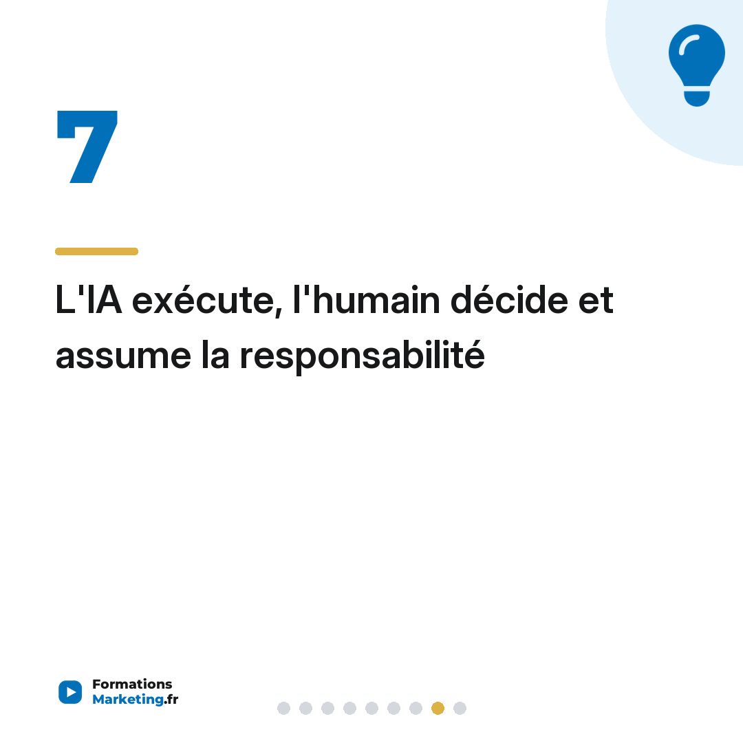 L'IA exécute, l'humain décide et assume la responsabilité