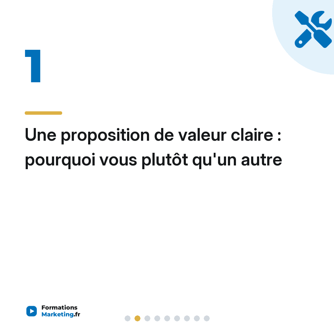 Une proposition de valeur claire : pourquoi vous plutôt qu'un autre