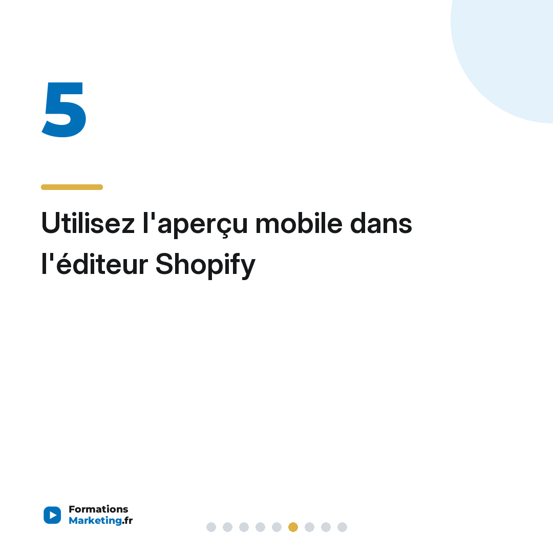 Utilisez l'aperçu mobile dans l'éditeur Shopify
