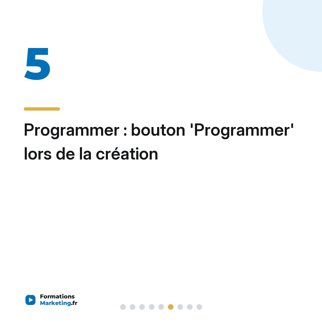 Programmer : bouton 'Programmer' lors de la création