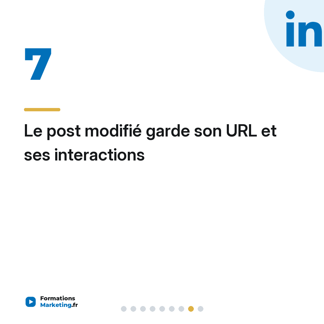 Le post modifié garde son URL et ses interactions