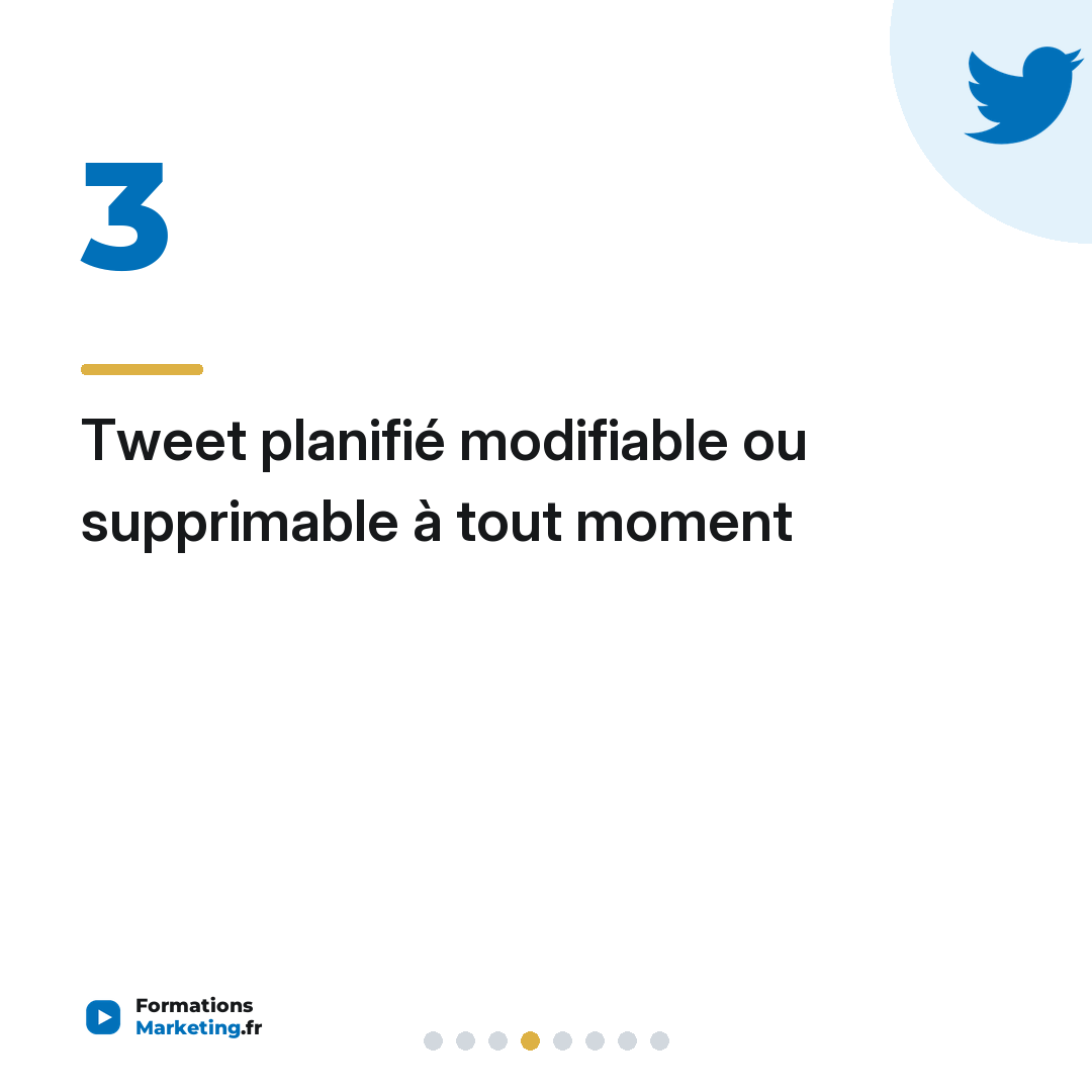 Tweet planifié modifiable ou supprimable à tout moment