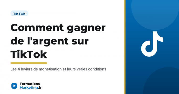 Comment gagner de l'argent sur TikTok, les 4 leviers de monétisation - formationsmarketing.fr