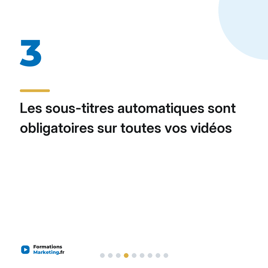 Les sous-titres automatiques sont obligatoires sur toutes vos vidéos