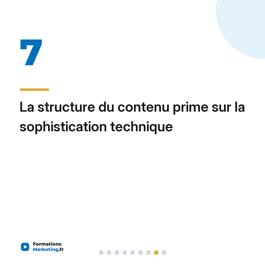 La structure du contenu prime sur la sophistication technique