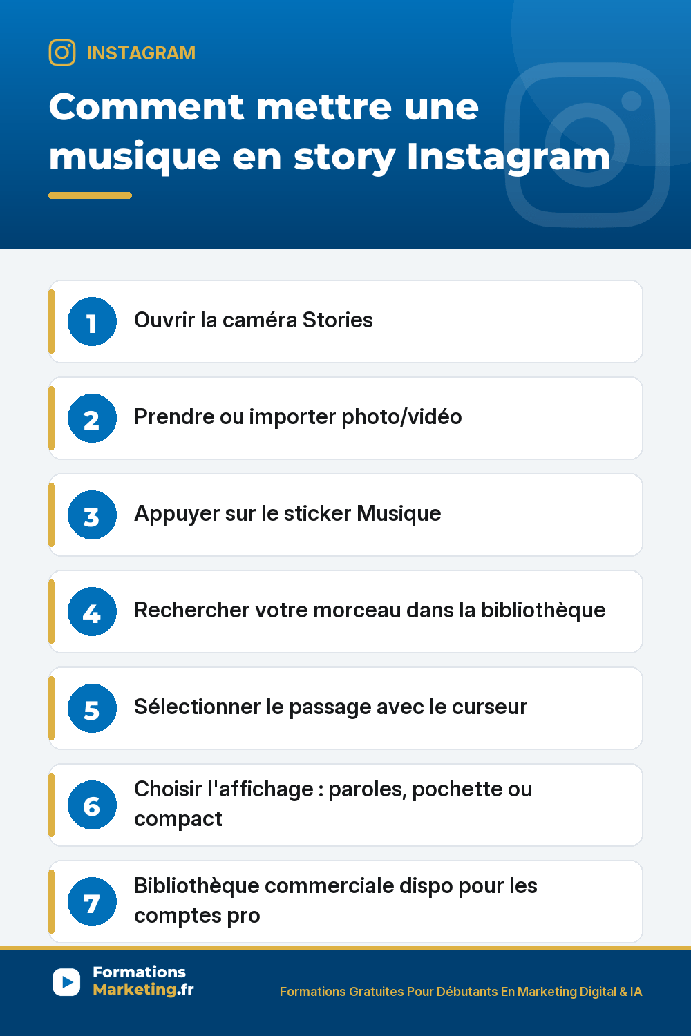 musique story ig pinterest Mettre une musique en story Instagram : ouvrir caméra Stories prendre ou importer photo vidéo, appuyer sur sticker Musique onglet stickers, rechercher morceau bibliothèque énorme millions de titres, sélectionner passage avec curseur refrain ou partie reconnaissable, choisir affichage paroles défilantes pochette album ou compact, bibliothèque commerciale pour comptes pro libre de droits