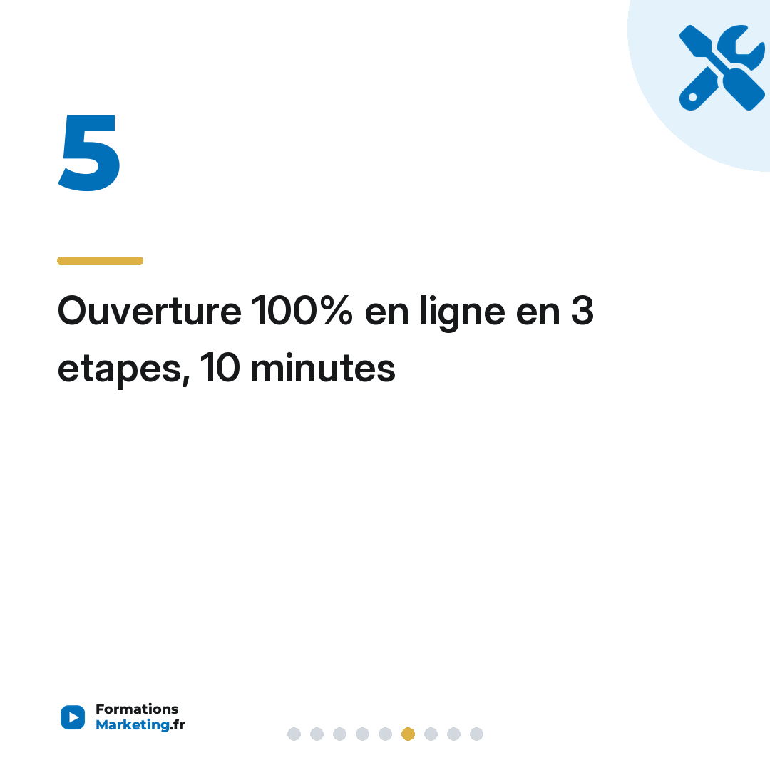 Ouverture 100% en ligne en 3 etapes, 10 minutes