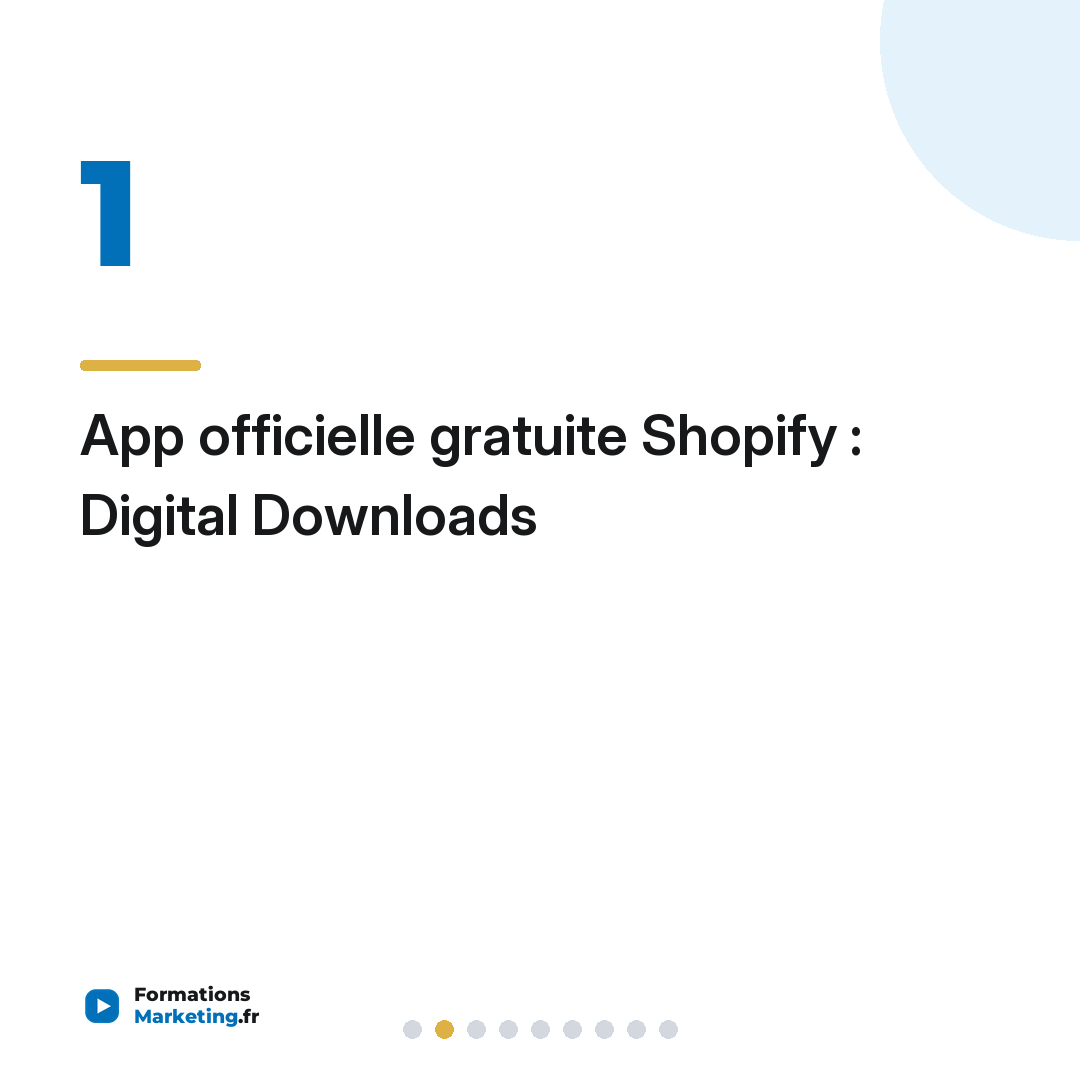 App officielle gratuite Shopify : Digital Downloads