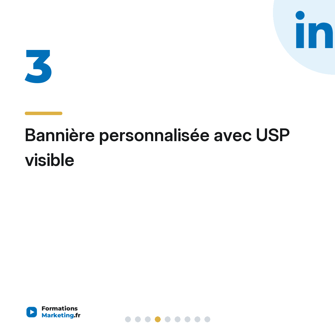 Bannière personnalisée avec USP visible
