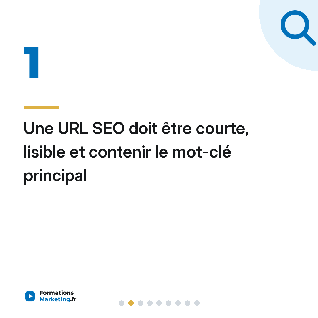 Une URL SEO doit être courte, lisible et contenir le mot-clé principal