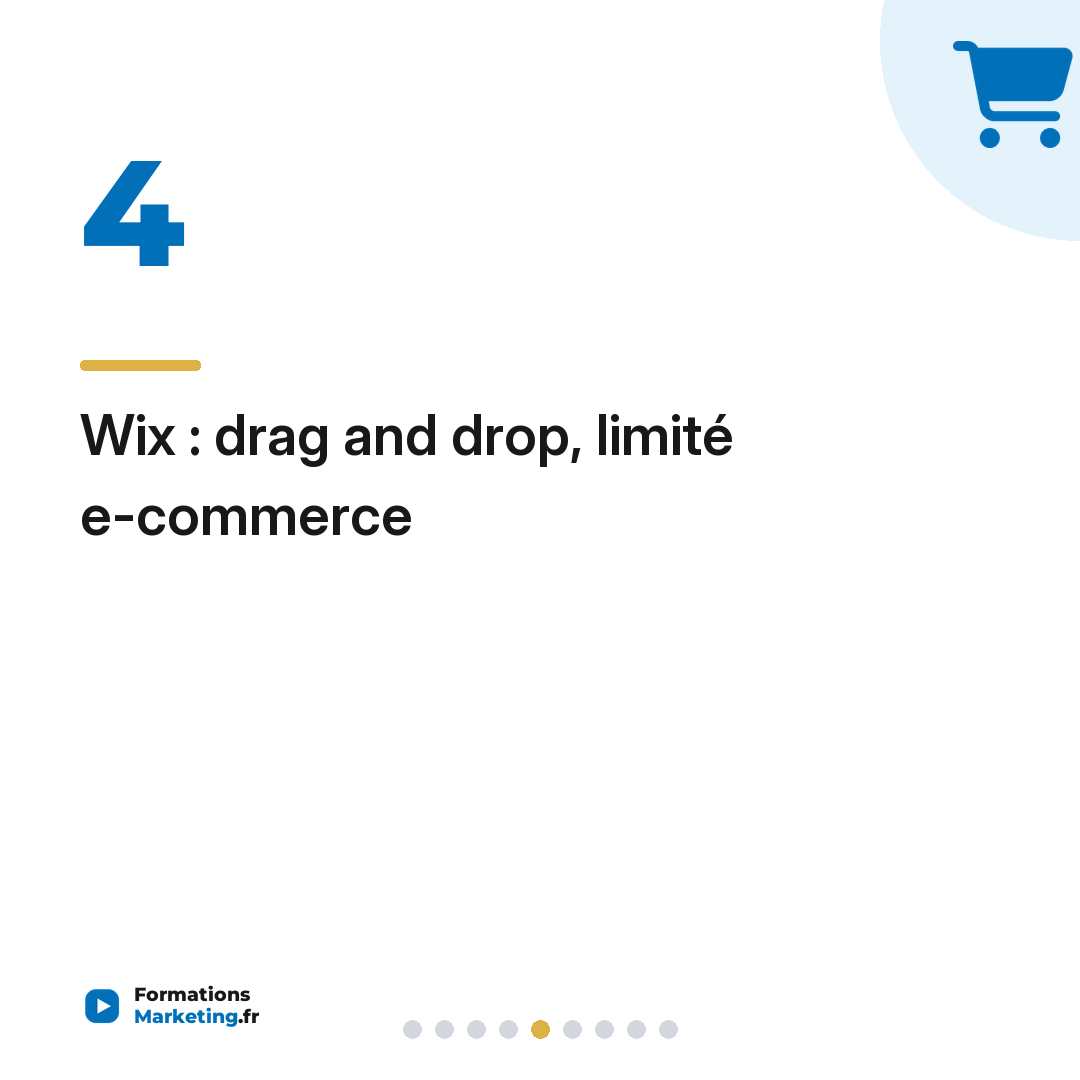 Wix : drag and drop, limité e-commerce