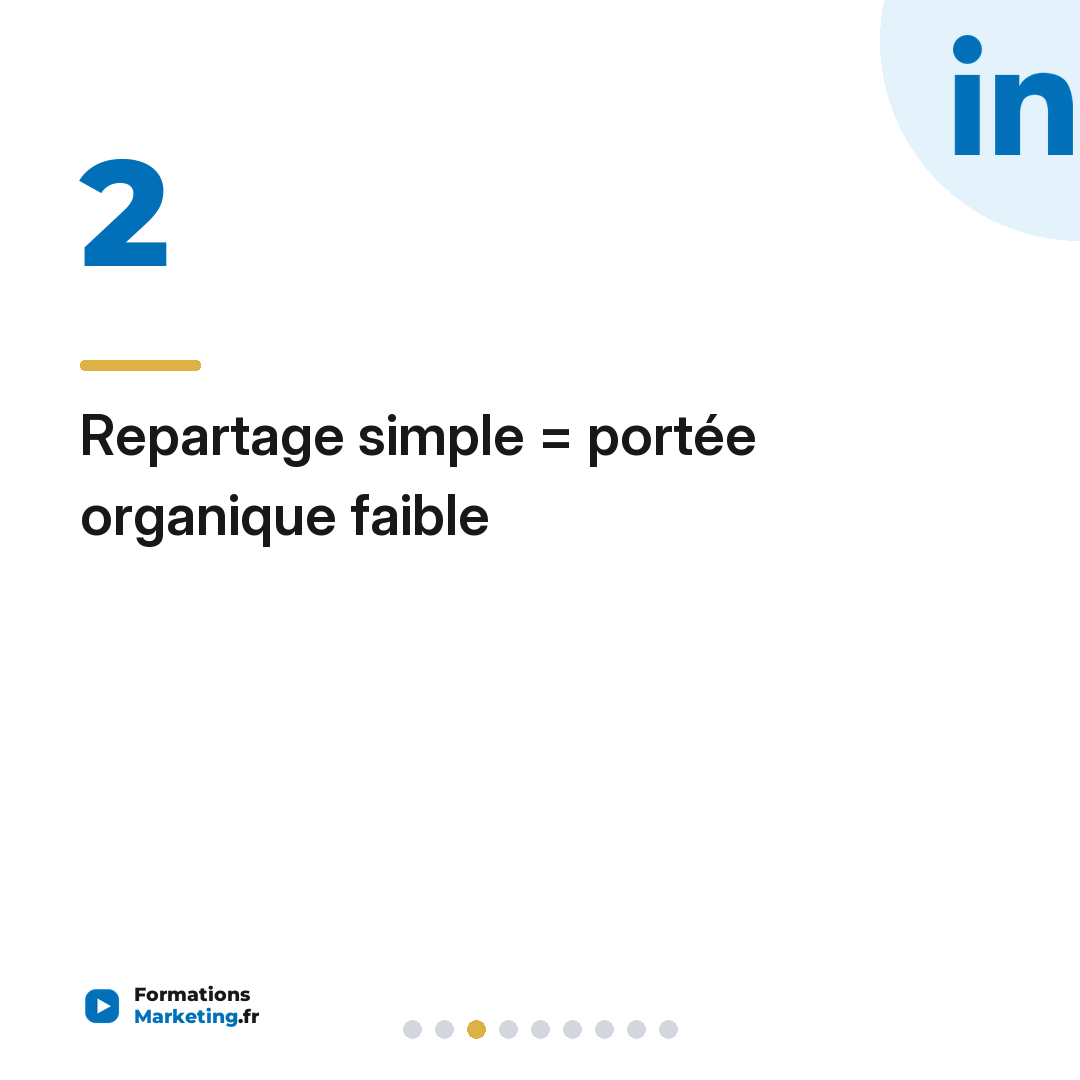 Repartage simple = portée organique faible