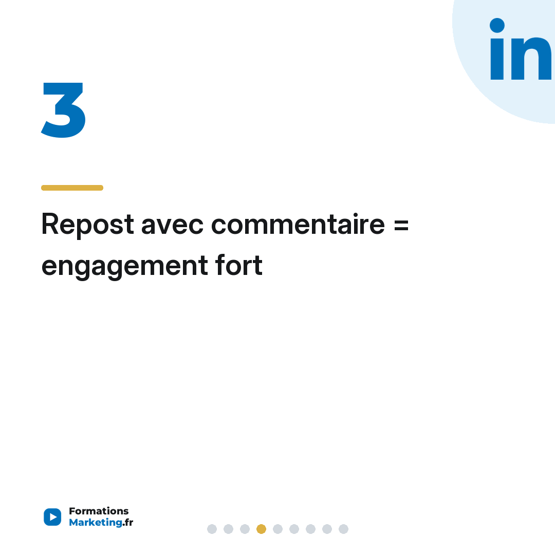 Repost avec commentaire = engagement fort