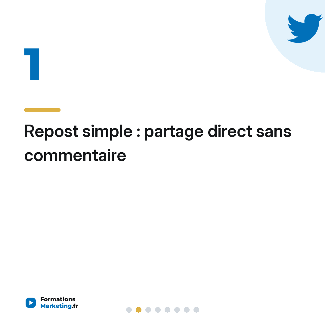 Repost simple : partage direct sans commentaire