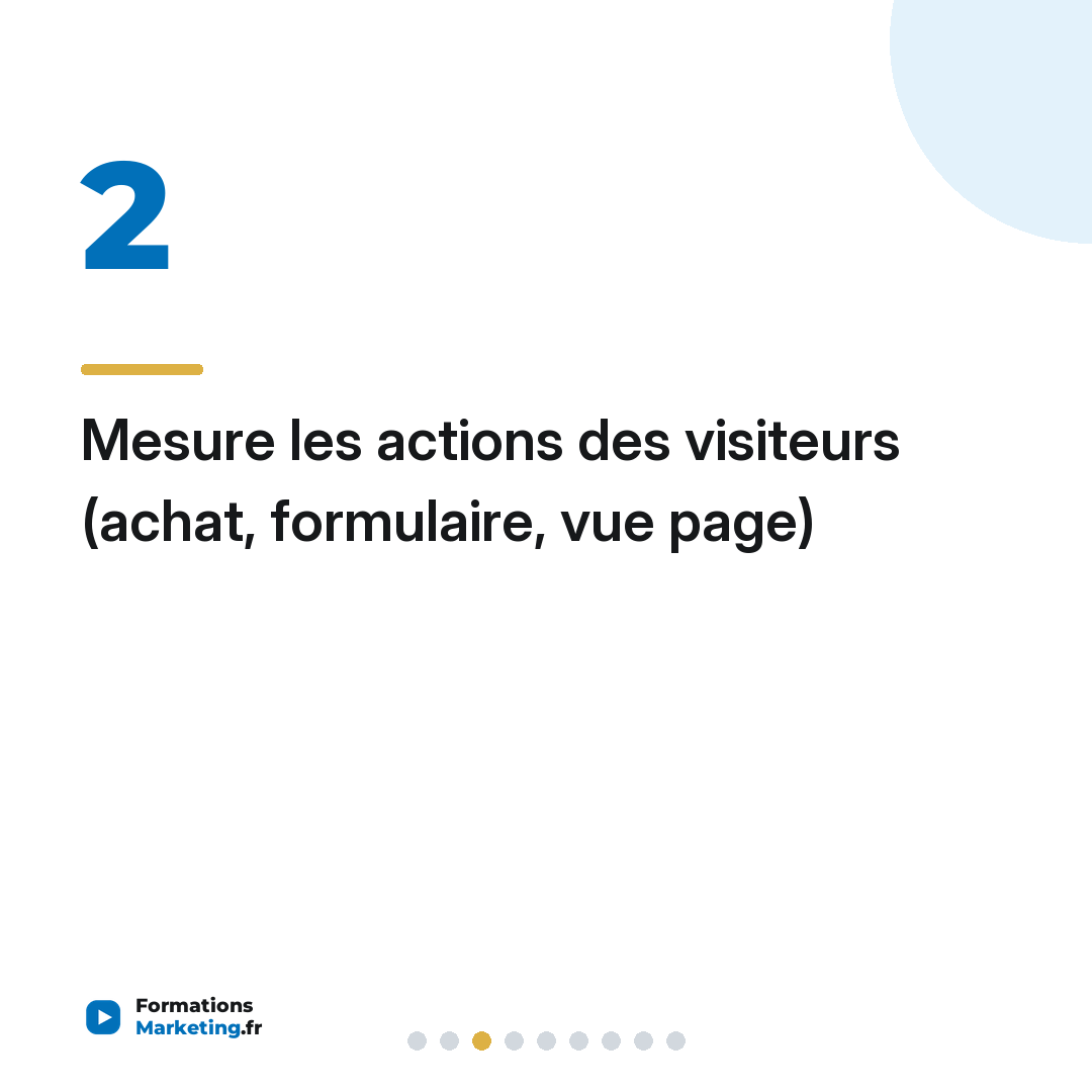 Mesure les actions des visiteurs (achat, formulaire, vue page)