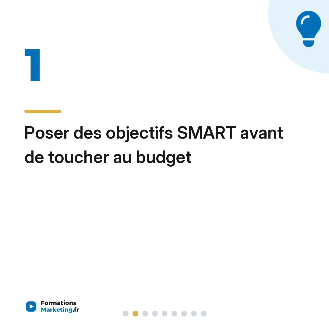 Poser des objectifs SMART avant de toucher au budget