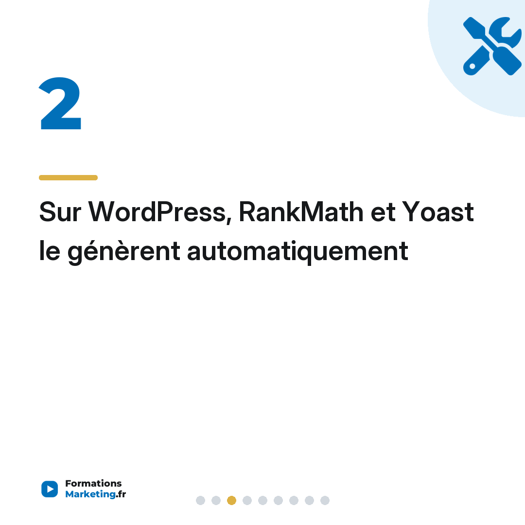 Sur WordPress, RankMath et Yoast le génèrent automatiquement