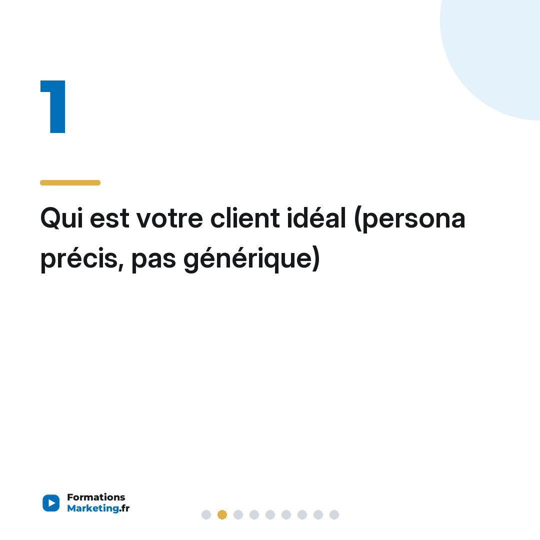 Qui est votre client idéal (persona précis, pas générique)