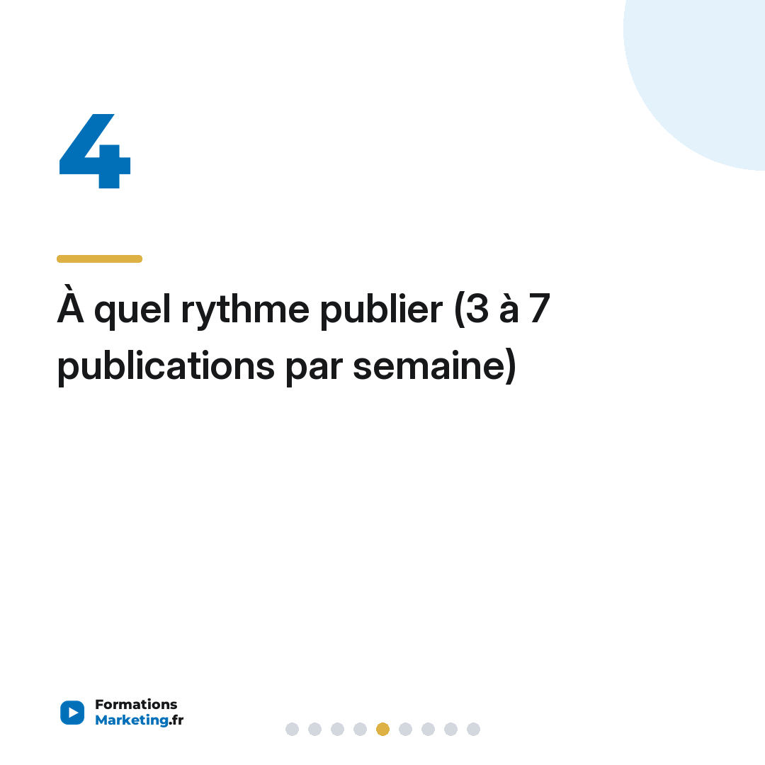 À quel rythme publier (3 à 7 publications par semaine)
