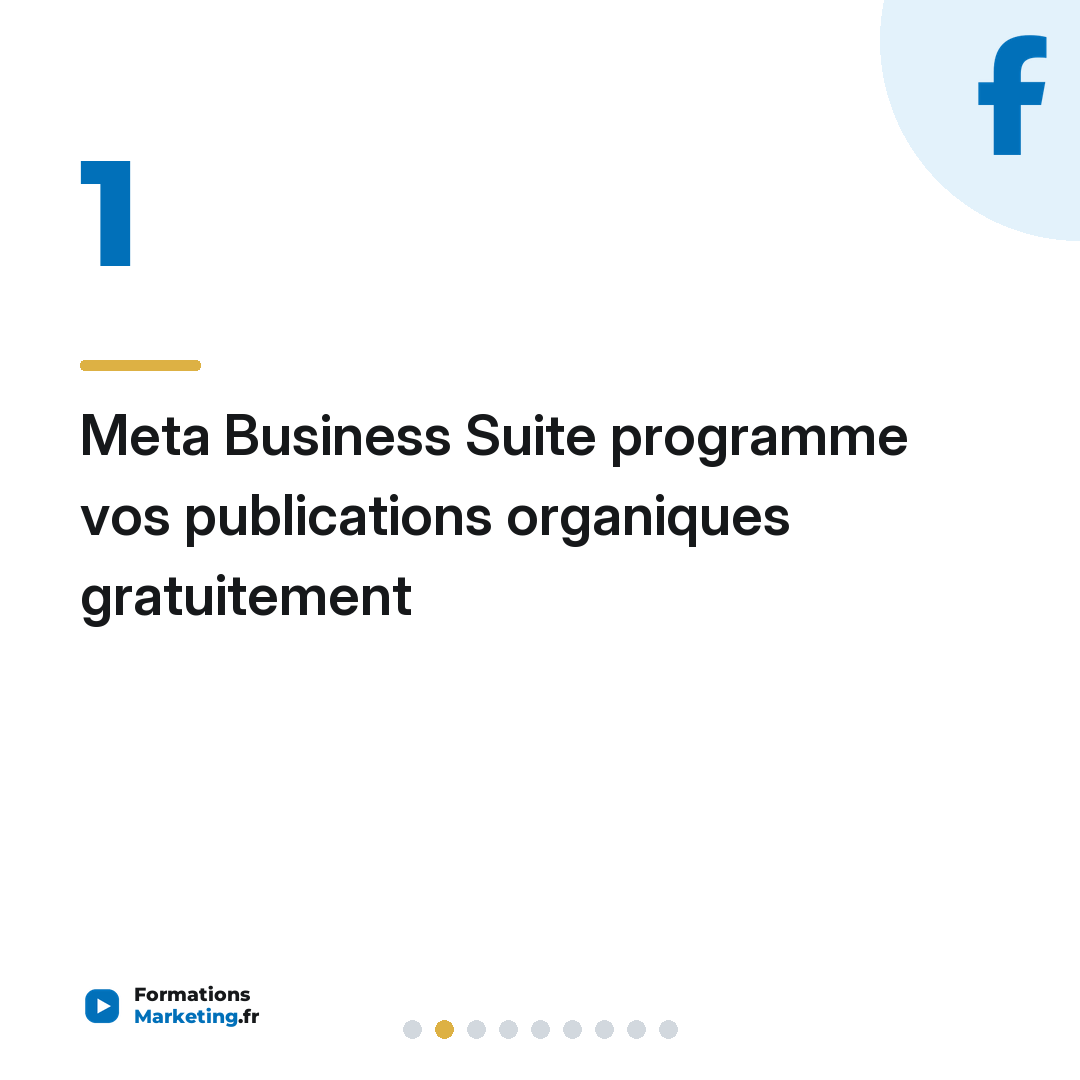 Meta Business Suite programme vos publications organiques gratuitement