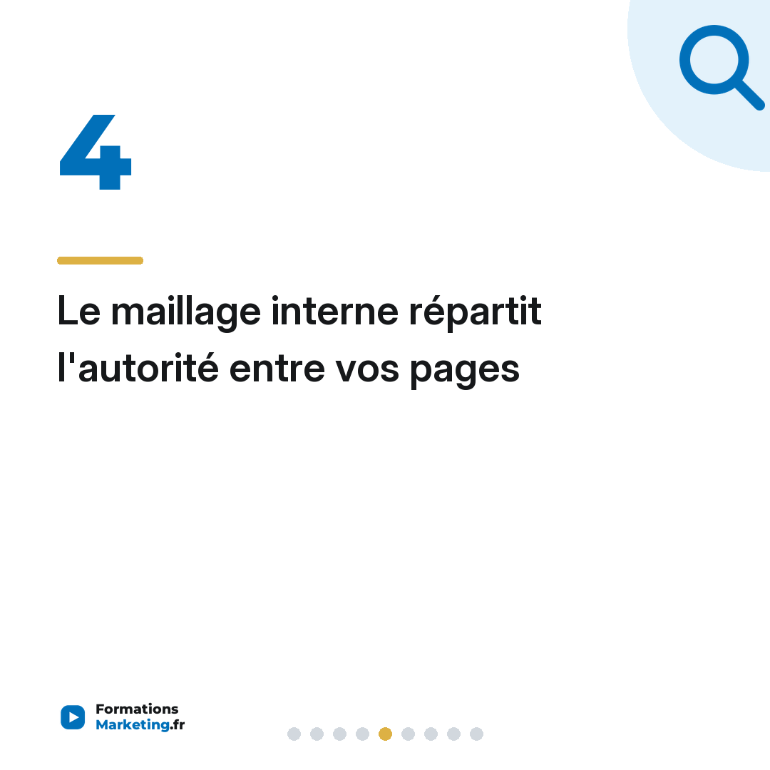 Le maillage interne répartit l'autorité entre vos pages