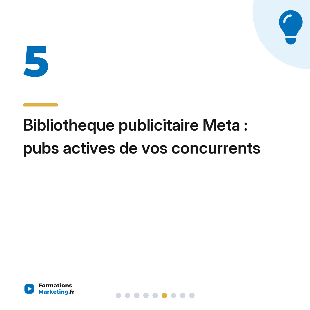 Bibliotheque publicitaire Meta : pubs actives de vos concurrents