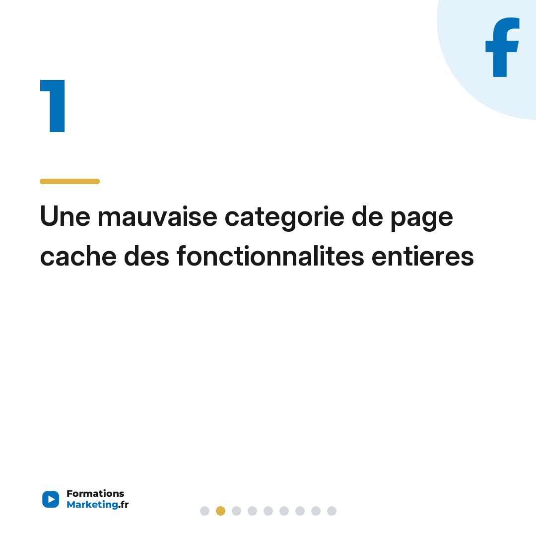 Une mauvaise categorie de page cache des fonctionnalites entieres