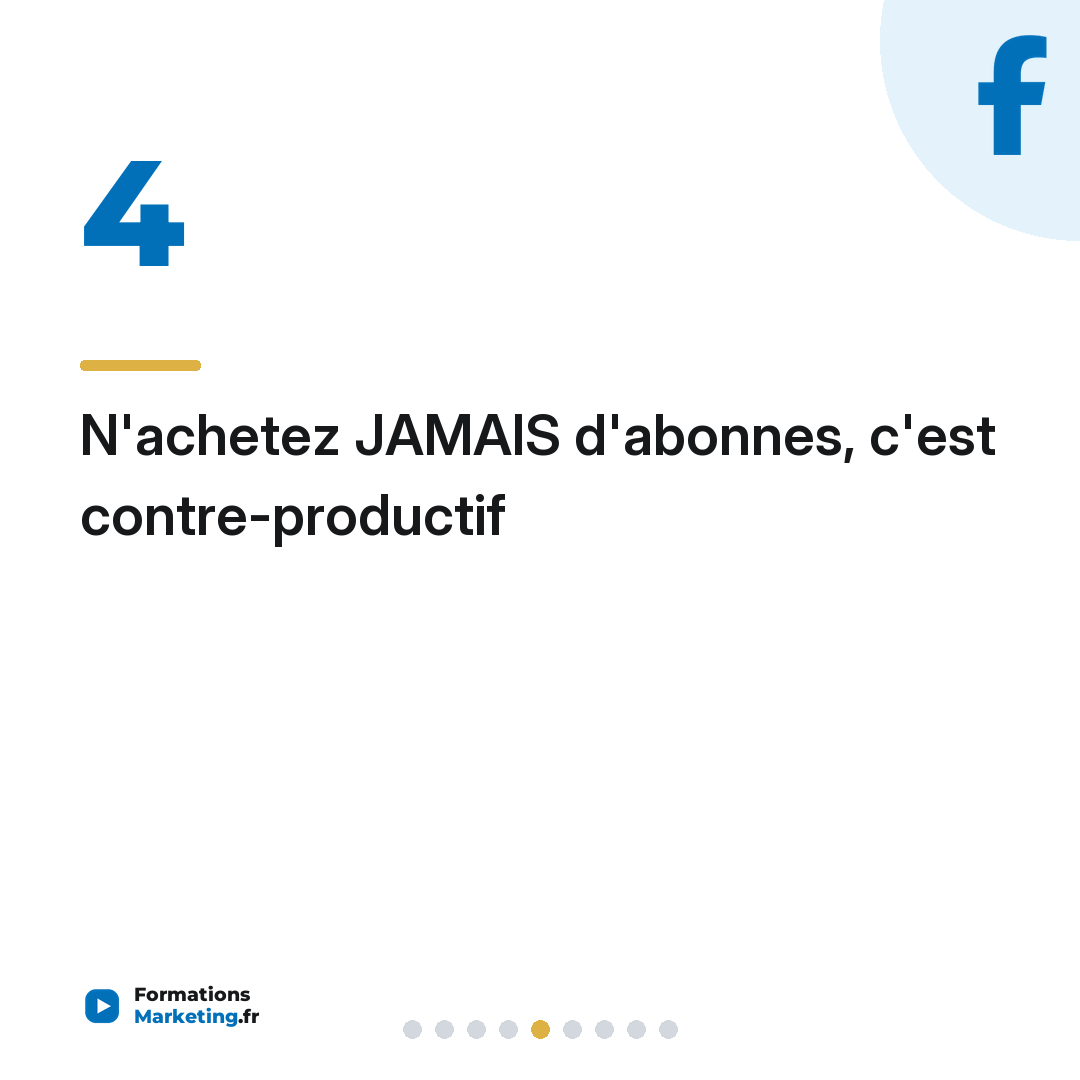 N'achetez JAMAIS d'abonnes, c'est contre-productif