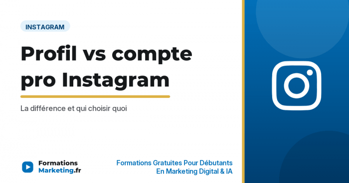 Différence entre un profil et un compte pro Instagram - formationsmarketing.fr