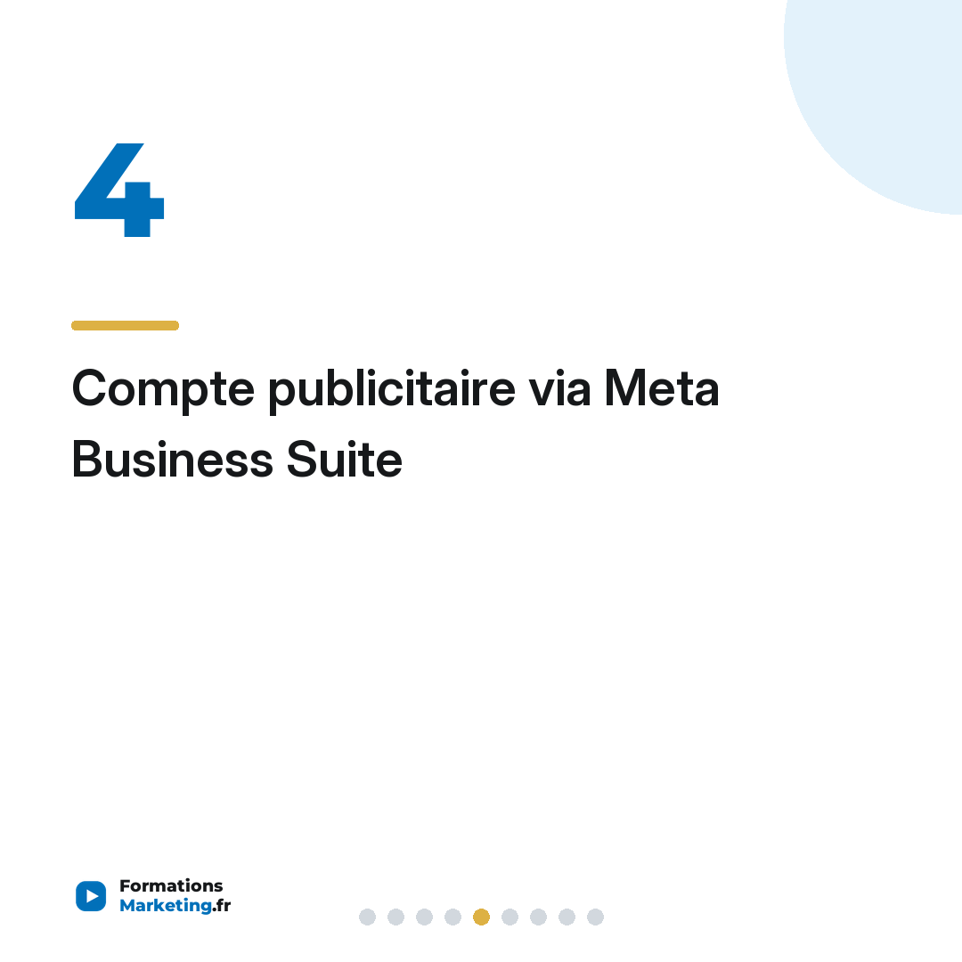 Compte publicitaire via Meta Business Suite