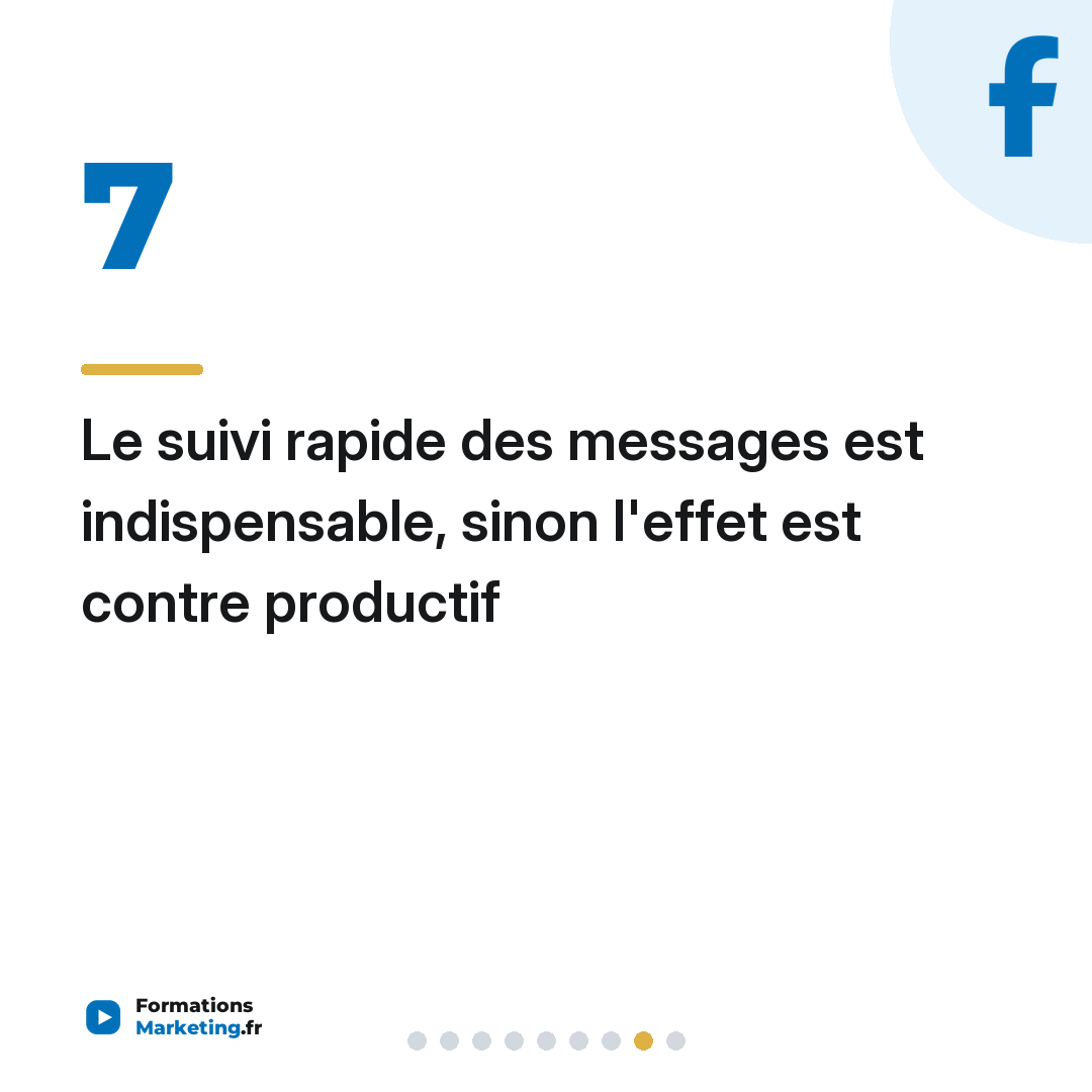 Le suivi rapide des messages est indispensable, sinon l'effet est contre productif